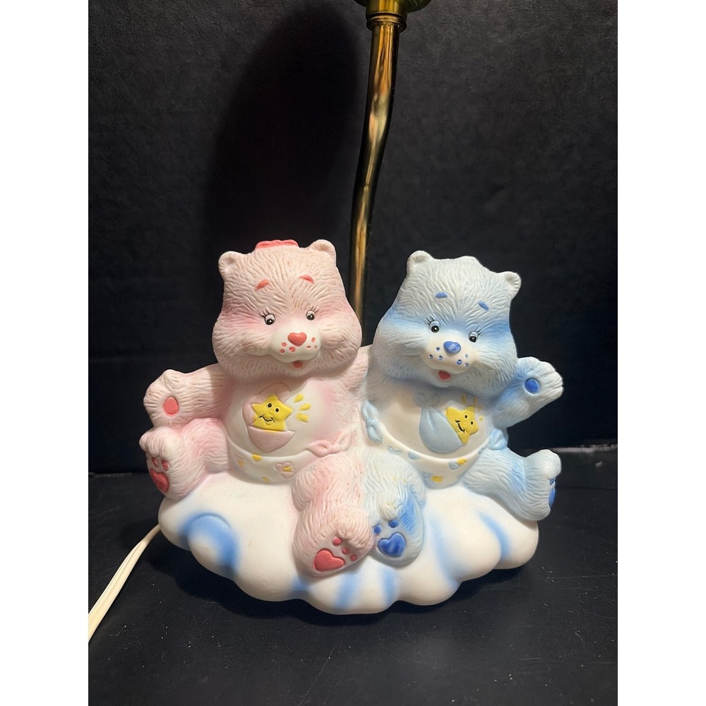 Vintage 1984 Care Bears Baby Hugs Tugs Ceramic Table Lamp American Greetings
